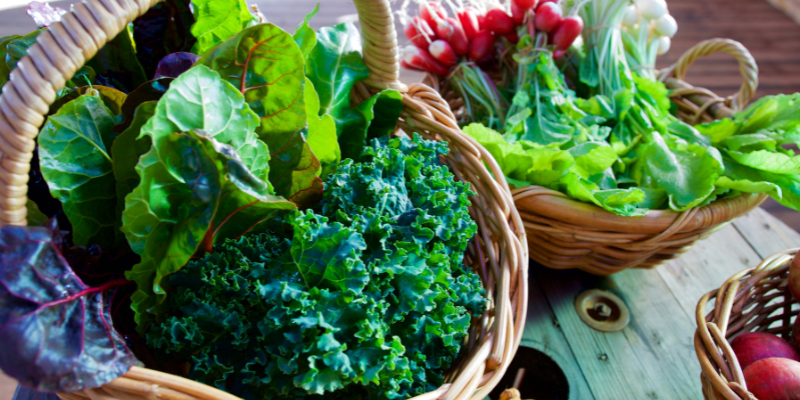 leafy greens in a basket