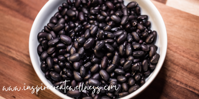 Organic Black Beans in a white bowl