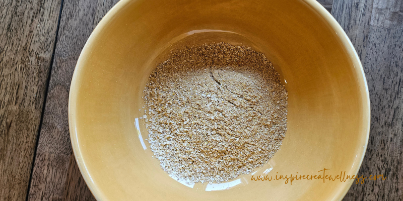 Organic Oats and spices in food processor