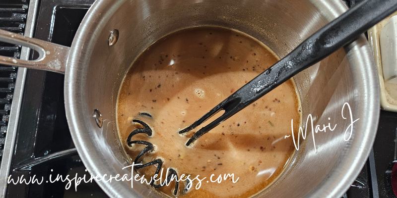 Homemade enchilada sauce on the stovetop