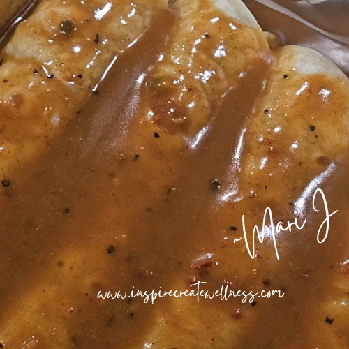 Simple Enchilada Sauce Poured on Flour Shells for easy enchiladas