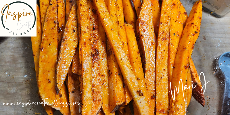 Homemade Seasoned Sweet Potato Fries ready to be baked or air fried