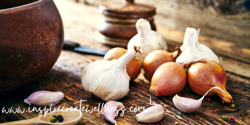 Organic Onions and Garlic for Minestrone Soup Recipe