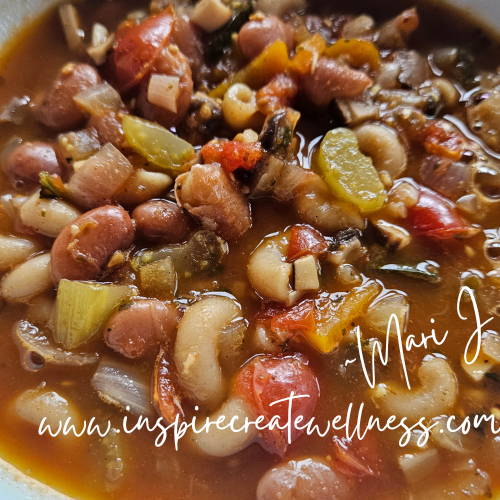 Hearty Homemade Minestrone Soup in a white bowl