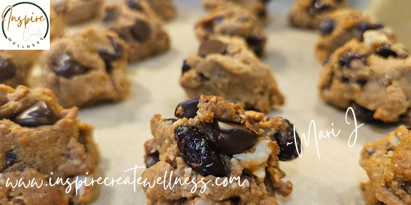 Chocolate Chip Cookie Bites baked on a cookie sheet