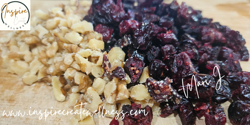 Chopped Organic Walnuts and dried cranberries