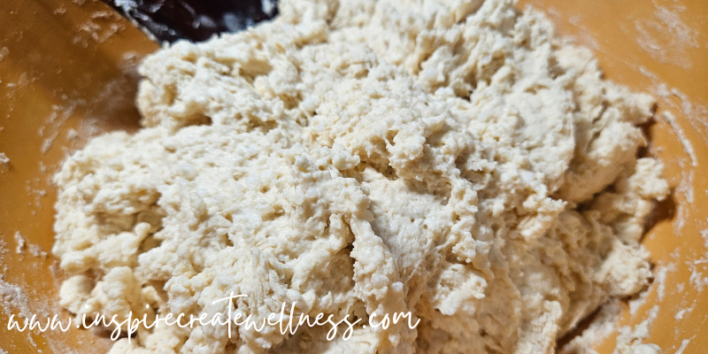 Delicious Homemade Biscuits dough mixed in a bowl