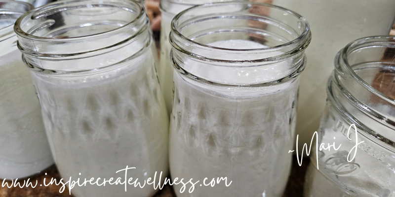 Organic Homemade Kefir in Glass Jars