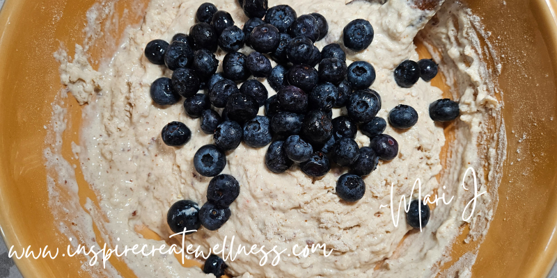 Blueberry Kefir Pancake Batter in a bowl